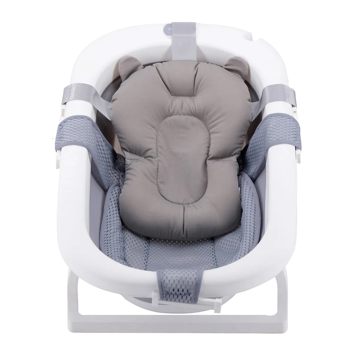 BAÑERA PLEGABLE BEBE CON COJIN ALMOHADA Y REDUCTOR GRIS - 2