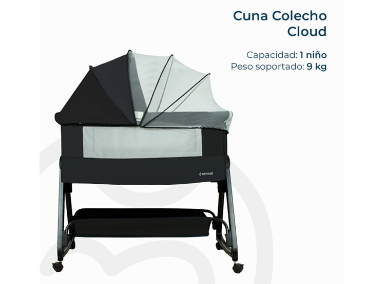 CUNA BEBESIT BB3000QB908N ACERO NEGRO CLOUD - 3