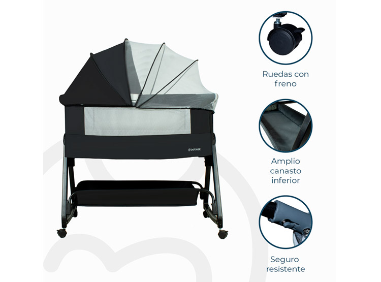 CUNA BEBESIT BB3000QB908N ACERO NEGRO CLOUD - 4