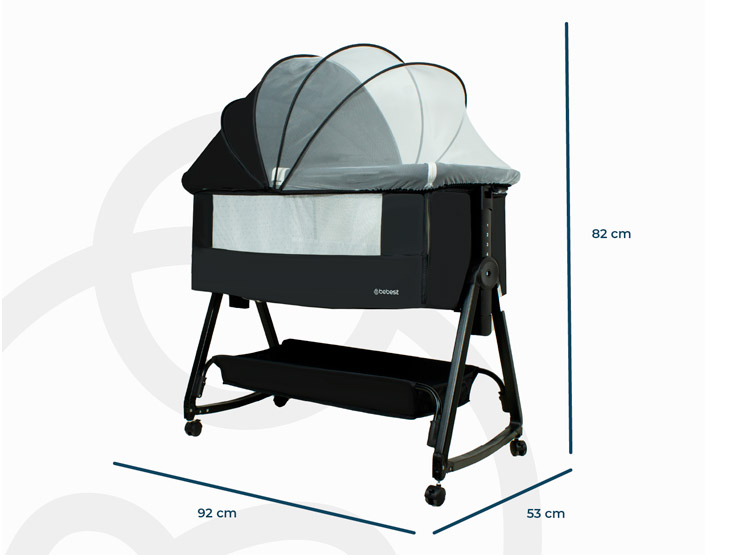 CUNA BEBESIT BB3000QB908N ACERO NEGRO CLOUD - 9
