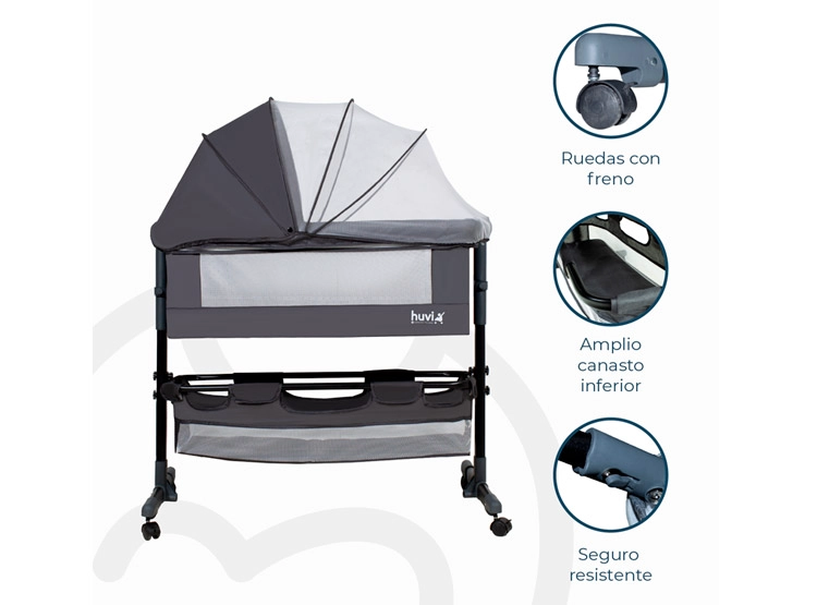 CUNA BEBESIT BB4000QB968N ACERO NEGRO COZY - 4