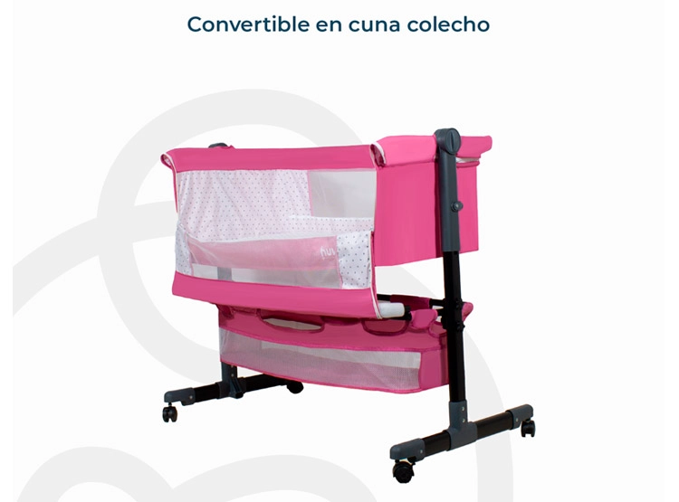 CUNA BEBESIT BB4000QB968RO ACERO ROSA COZY - 7