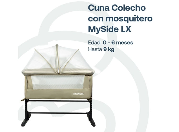 CUNA COLECHO CON MOSQUITERO MYSIDE LX BEIGE BEBESIT - 8