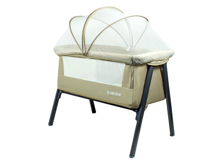 CUNA COLECHO BEBE EASY LX CON MOSQUITERO Y BOLSO BEIGE - 3