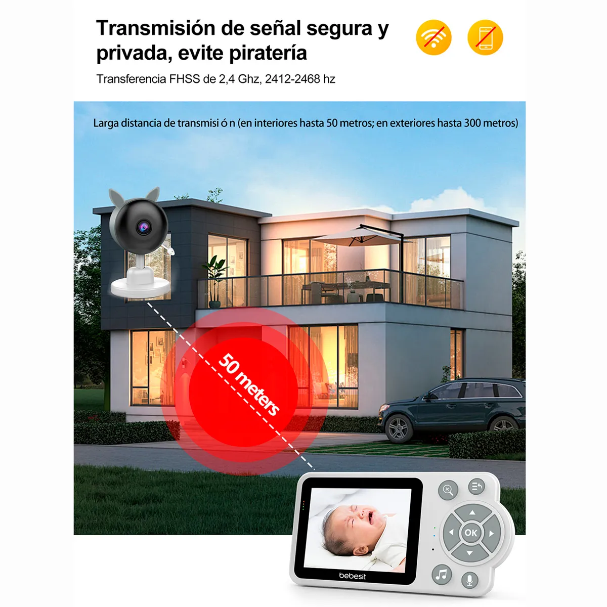 MONITOR CAMARA SMARTGUARD 2.0 4X ZOOM CON RUIDO BLANCO - 2