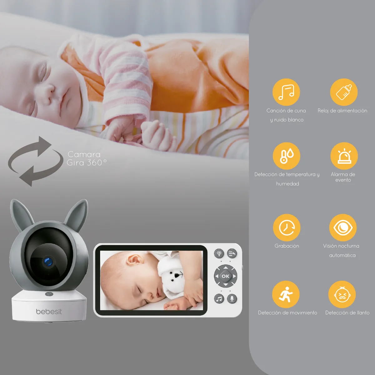MONITOR CAMARA 360 SMARTGUARD HF3.0 WIFI1080P RUIDO+SOPORTE - 4
