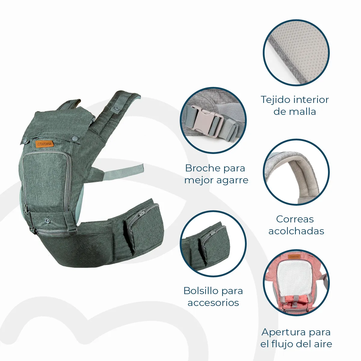 PORTA BEBE BEBESIT BB0300BCY019G GRIS CY019 - 3