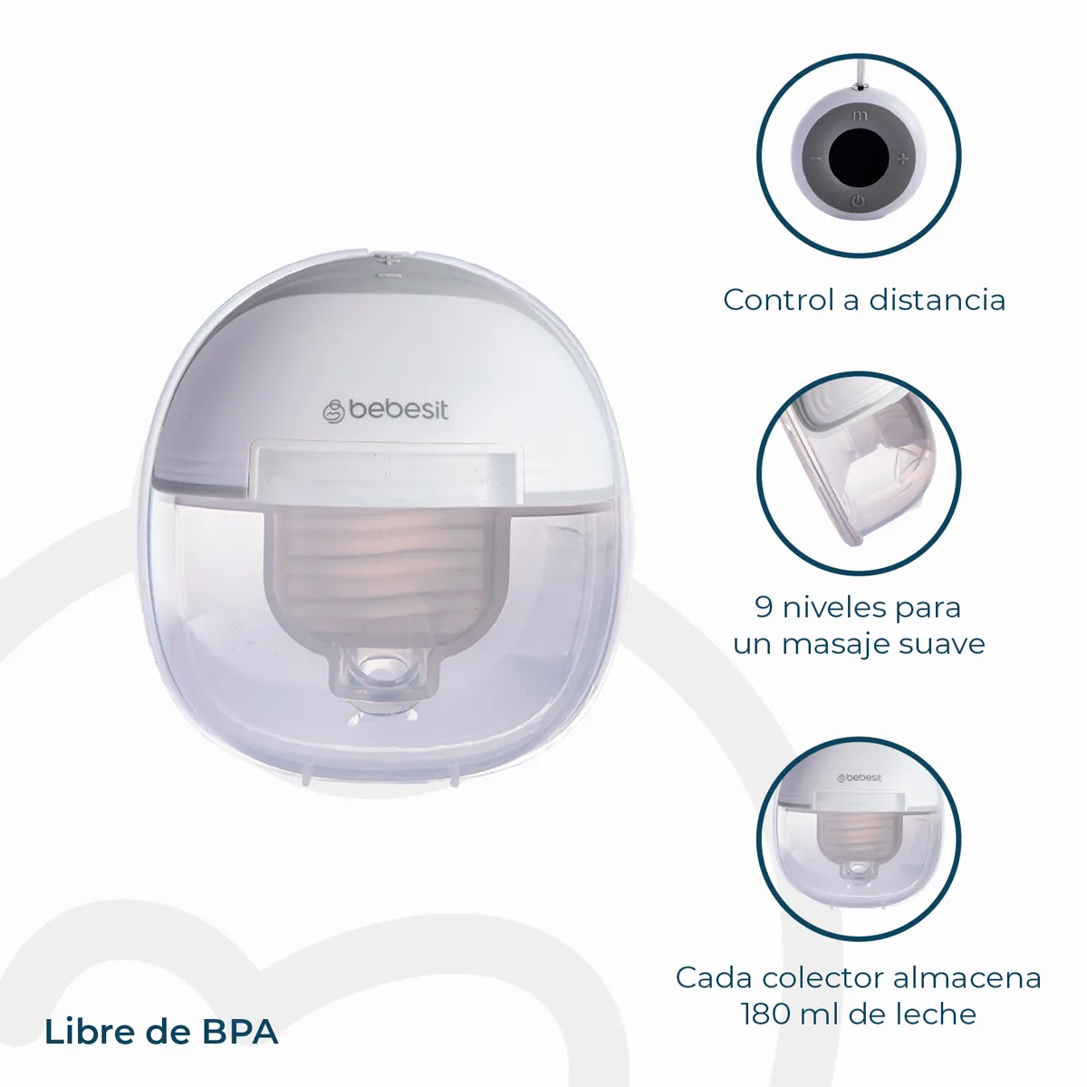 EXTRACTOR LECHE MATERNA ELÉCTRICO MANOS LIBRE + 10 BOLSAS - 4