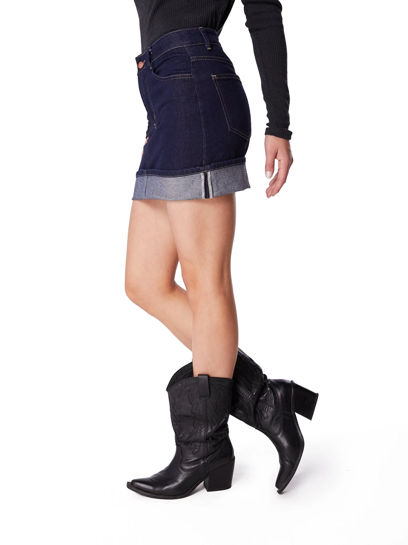FALDA CORTA ALGODÓN MUJER EFESIS AZUL MARINO DARK - 3