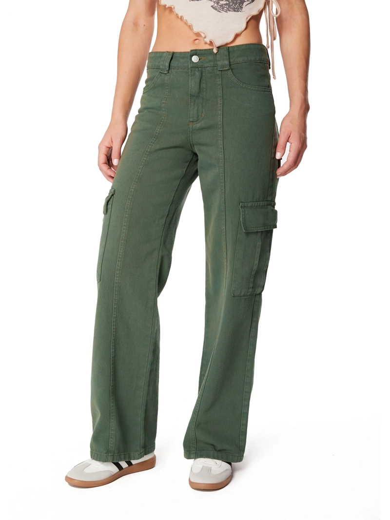 PANTALÓN ALGODÓN MUJER EFESIS OLIVA VERDI - 2