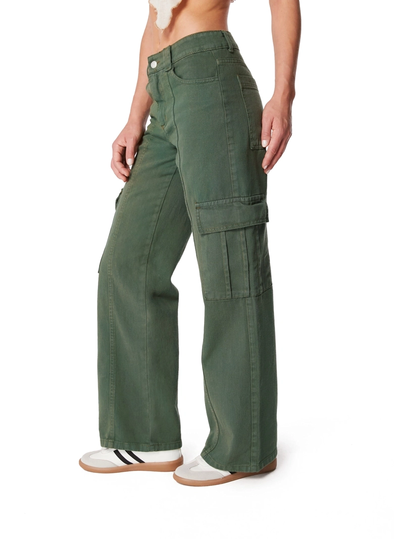 PANTALÓN ALGODÓN MUJER EFESIS OLIVA VERDI - 3