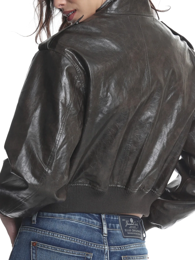 CHAQUETA MUJER ELLUS BURDEO ECOCUERO - 3