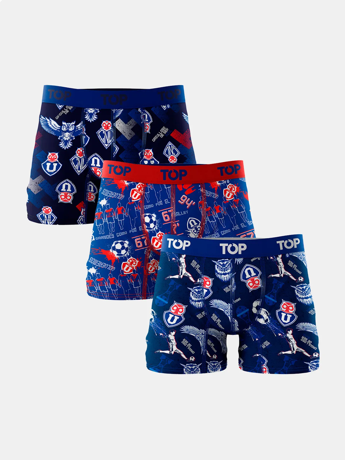 PACK 3 BÓXERS ALGODÓN HOMBRE TOP MULTICOLOR UNIVERSIDAD CHILE 208AUCHP3C6 - 1