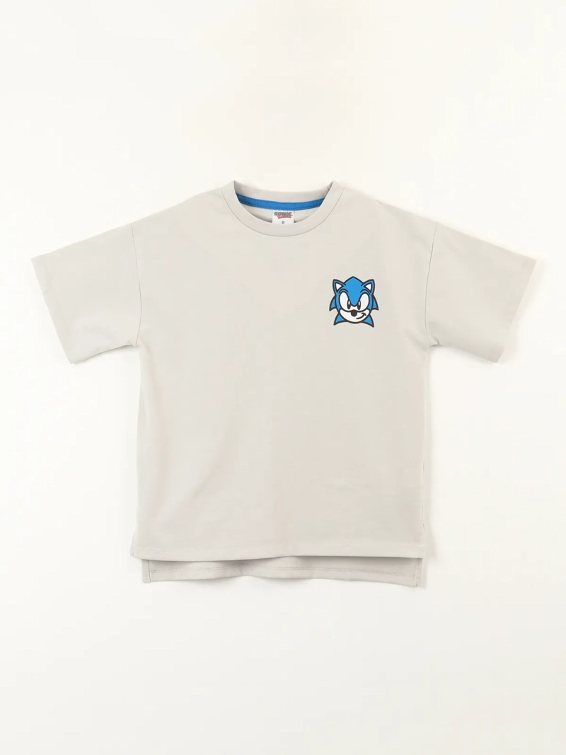 POLERA MANGA CORTA NIÑO SONIC GRIS V26 - 1