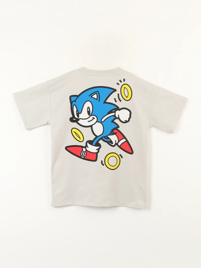 POLERA MANGA CORTA NIÑO SONIC GRIS V26 - 2