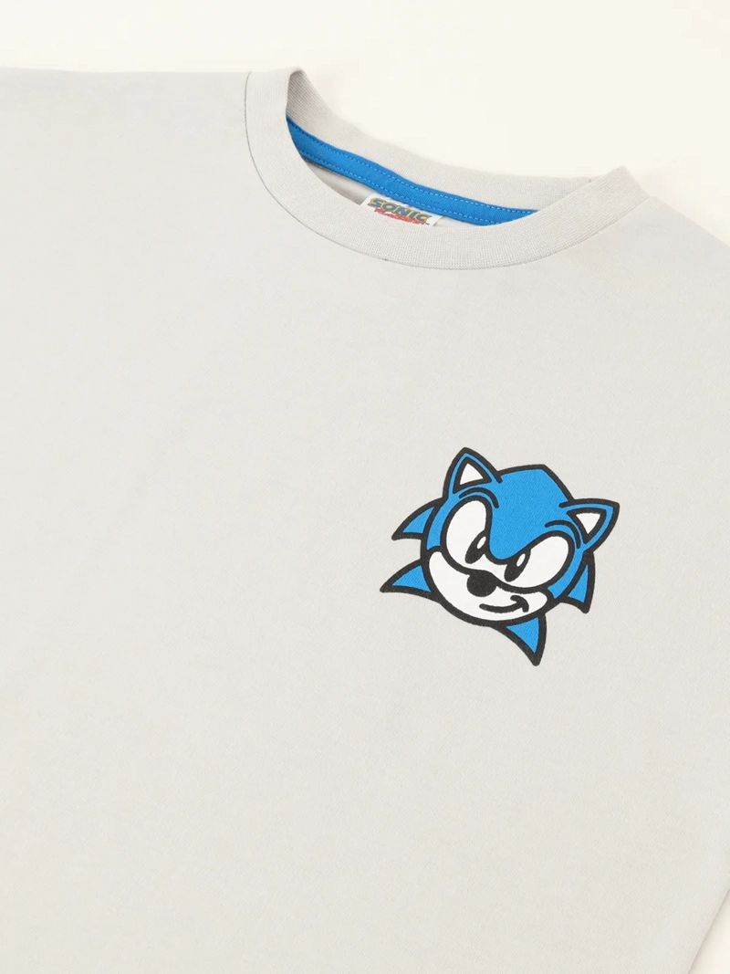 POLERA MANGA CORTA NIÑO SONIC GRIS V26 - 3