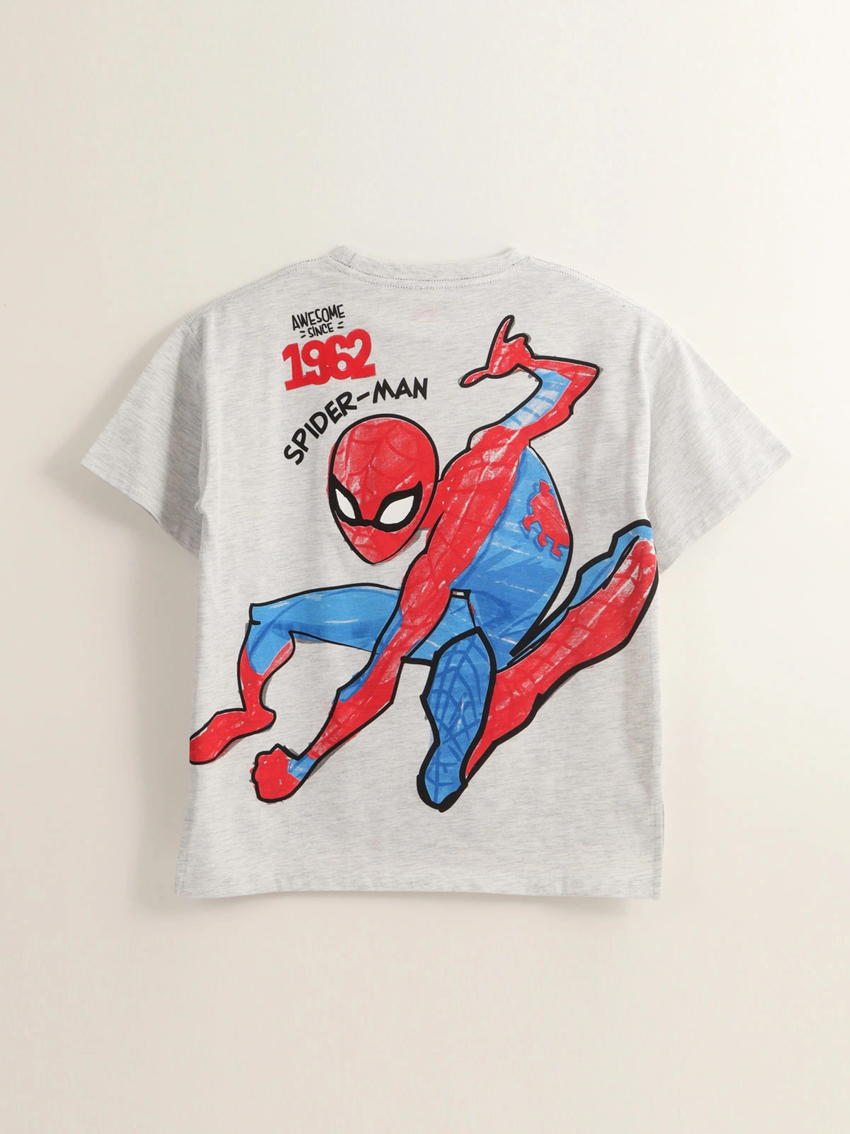 POLERA MANGA CORTA NIÑO SPIDERMAN GRIS - 2