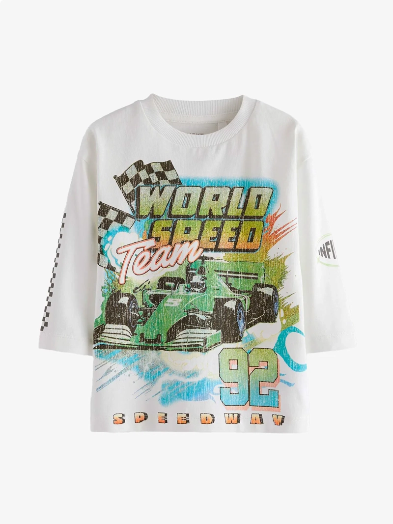 POLERA MANGA LARGA ALGODÓN NIÑO NEXT BLANCO - 1