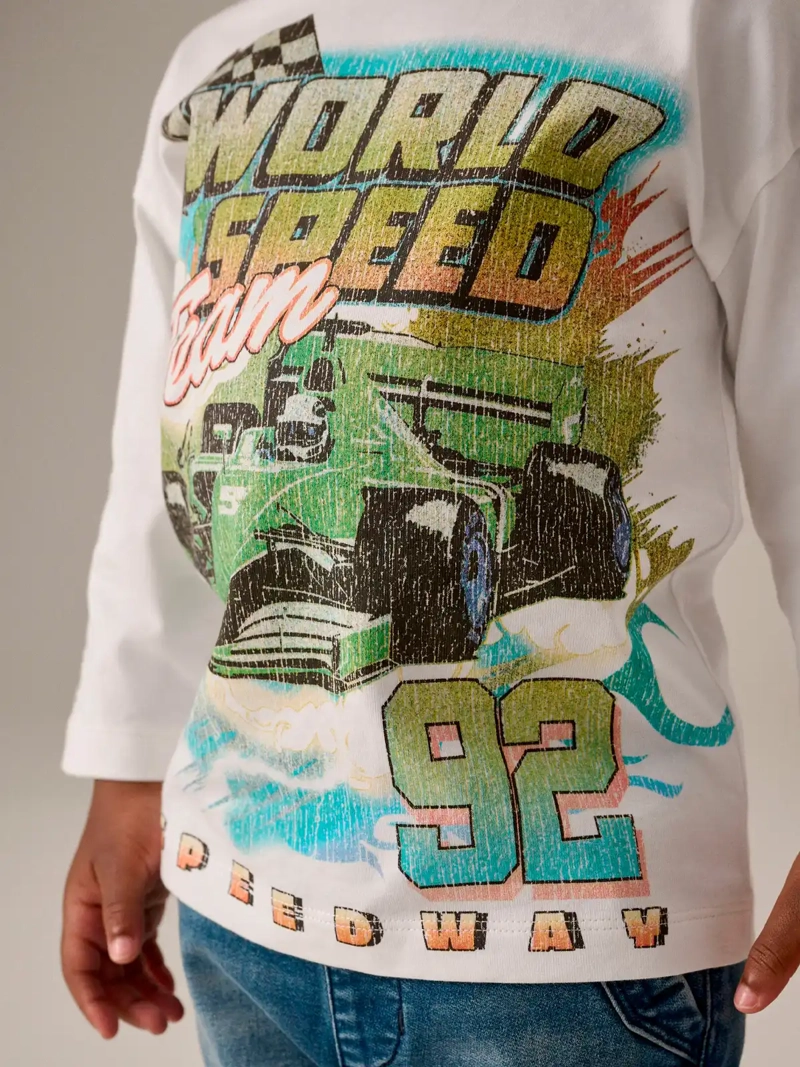 POLERA MANGA LARGA ALGODÓN NIÑO NEXT BLANCO - 3