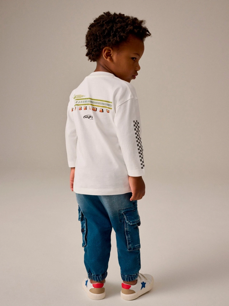 POLERA MANGA LARGA ALGODÓN NIÑO NEXT BLANCO - 4