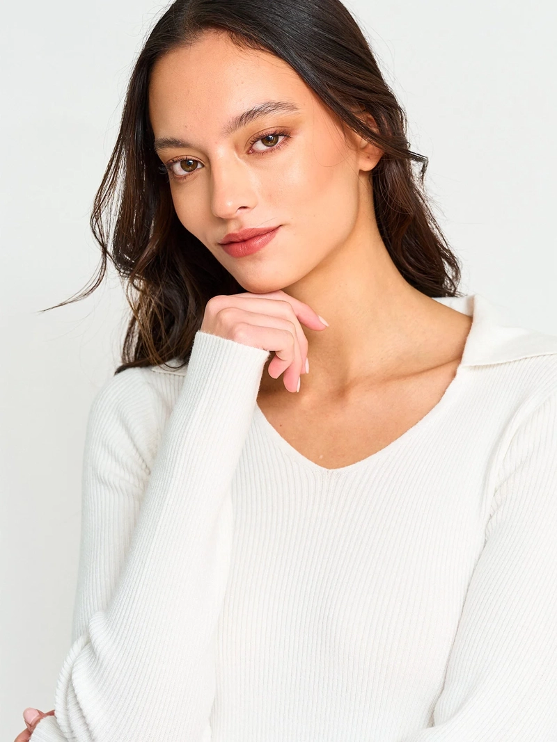 SWEATER MANGA LARGA MUJER INDEX CUELLO POLO - 3