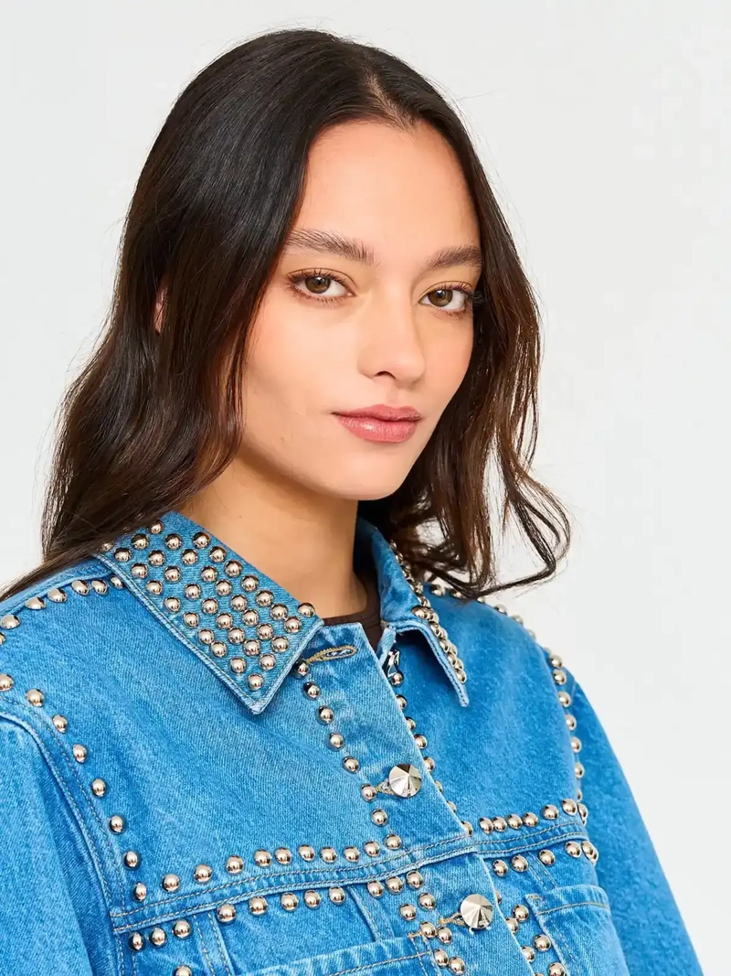 CHAQUETA ALGODÓN MUJER BARBADOS DENIM TACHAS - 3
