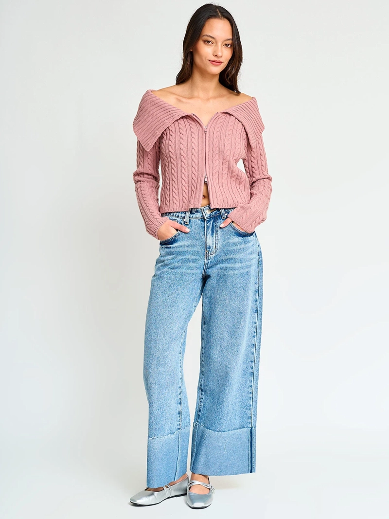 SWEATER MANGA LARGA MUJER INDEX TRENZADO - 5