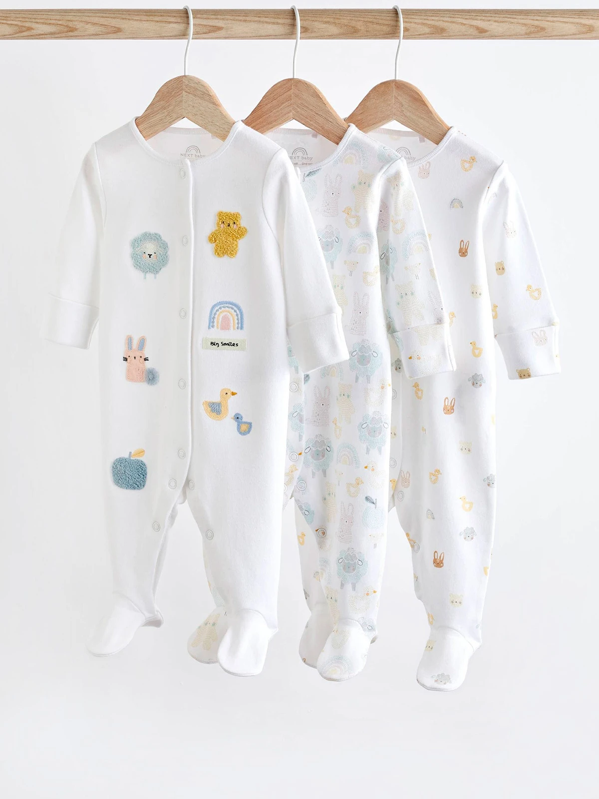 PACK 3 OSITOS ALGODÓN UNISEX NEXT BLANCO LARGOS - 1