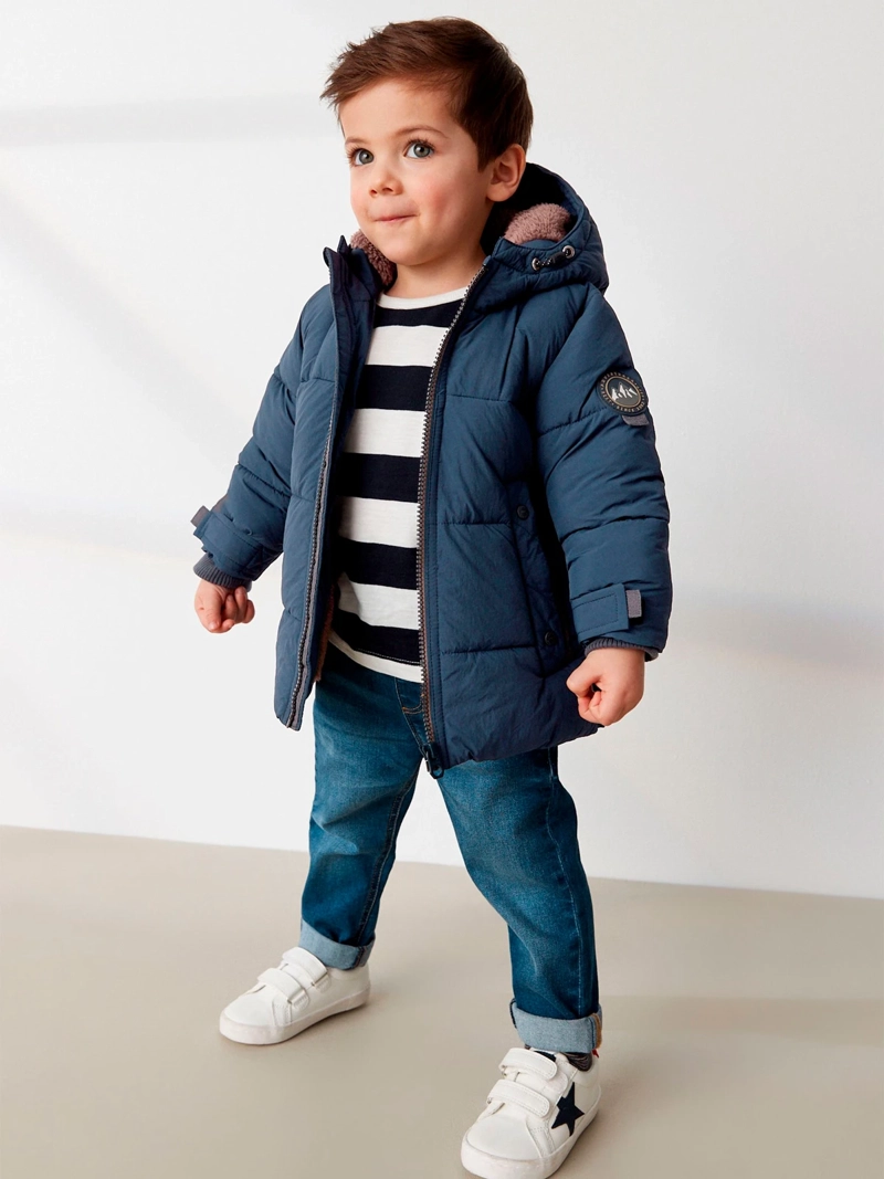 PARKA NIÑO NEXT AZUL MARINO LARGA - 4