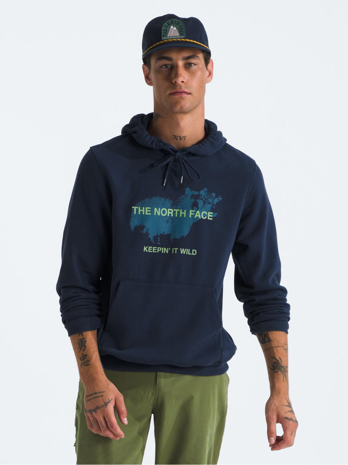 POLERÓN CON CAPUCHA HOMBRE THE NORTH FACE ANIMALS WE LOVE ALGODÓN AZUL BEAR - 1
