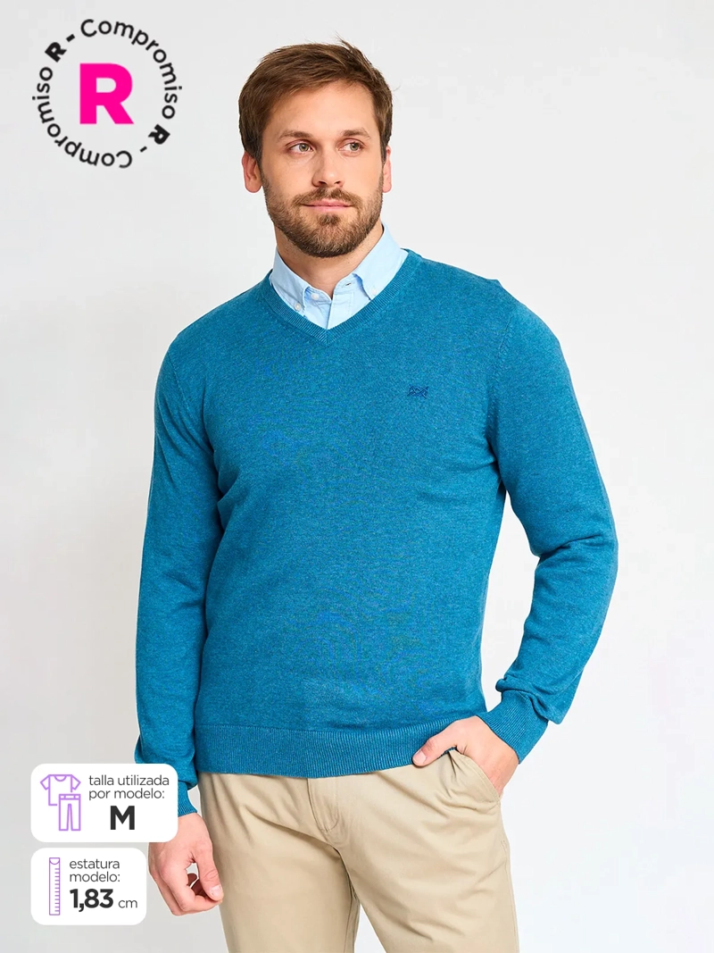 SWEATER ALGODÓN HOMBRE REGATTA CUELLO EN V - 1