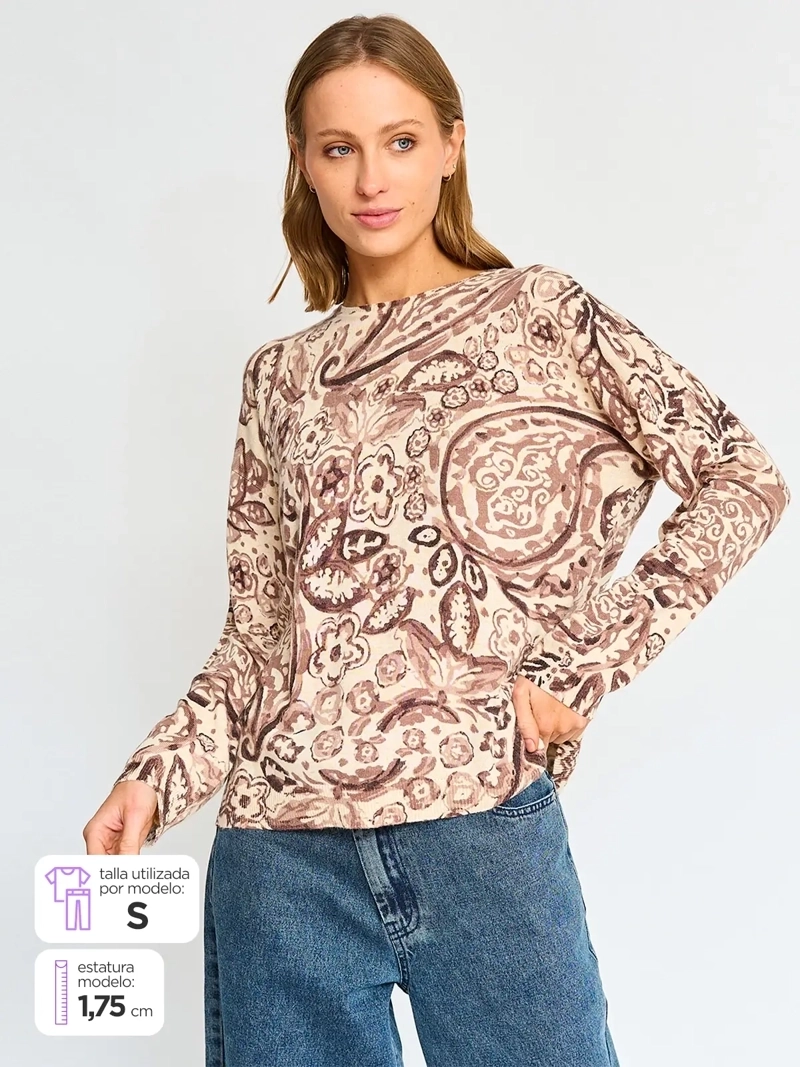 SWEATER MUJER TATIENNE ESTAMPADO - 1