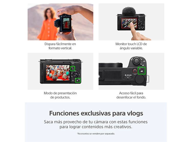 CÁMARA MIRRORLESS SONY ZV-E10 II PARA BLOGS 4K UHD 27MP + LENTE SELP16502 - 13