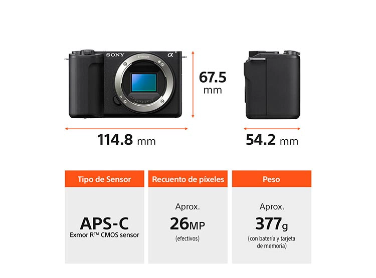 CÁMARA MIRRORLESS SONY ZV-E10 II PARA BLOGS 4K UHD 27MP + LENTE SELP16502 - 6