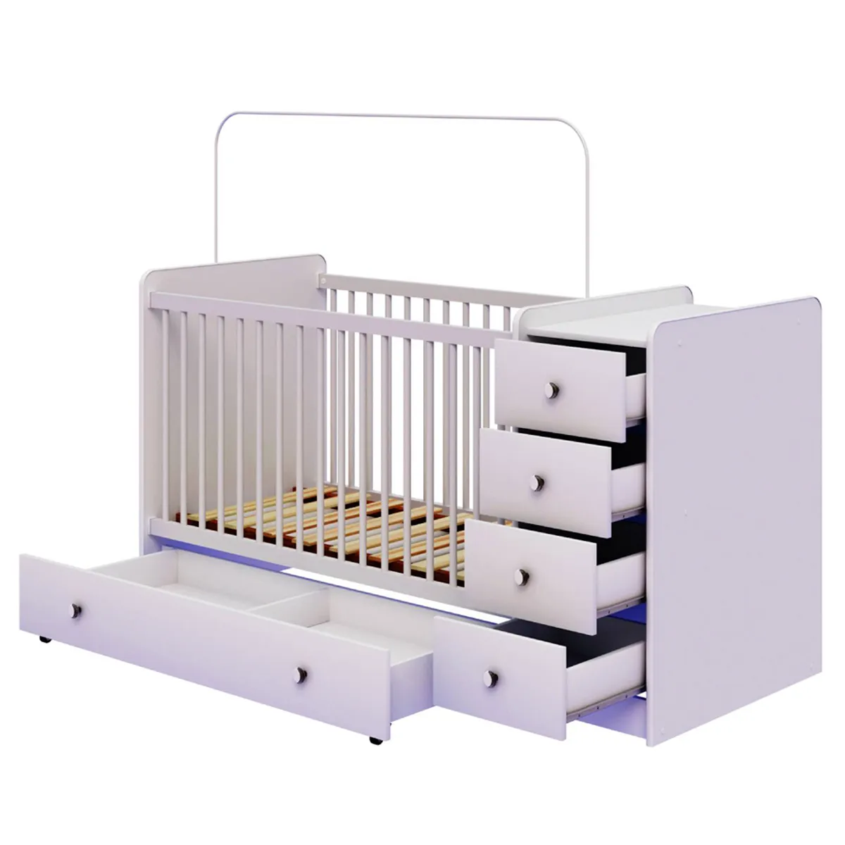 CUNA KIDSCOOL BLANCO TOP BABY + CÓMODA + CAJONERA - 3