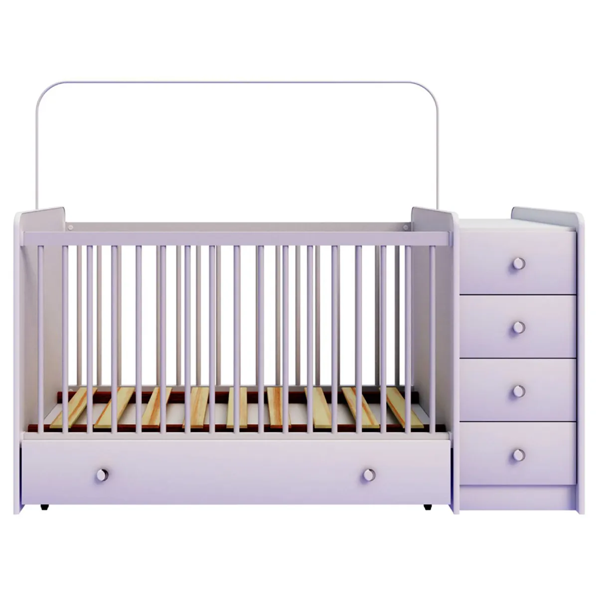 CUNA KIDSCOOL BLANCO TOP BABY + CÓMODA + CAJONERA - 4