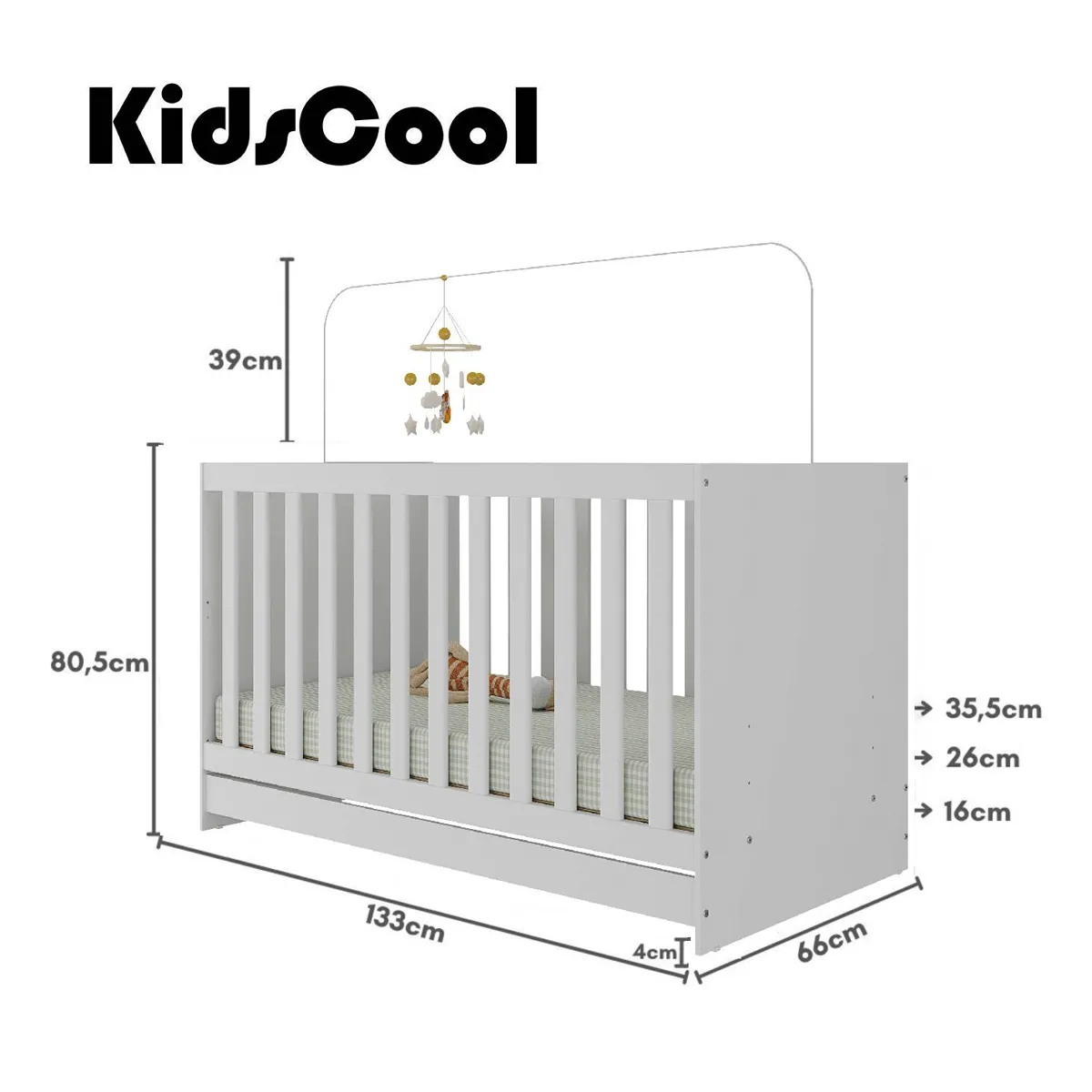 CUNA KIDSCOOL MP0527R.0001 BLANCO NEW 3 FUNCIONES - 5