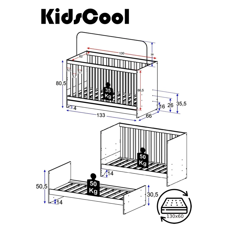 CUNA KIDSCOOL MP0527R.0004 CELESTE NEW 3 FUNCIONES - 5