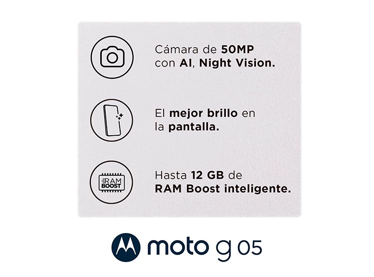 CELULAR MOTOROLA MOTO G05 6.6" 64 GB 4 GB RAM 50 MP + FLICKER MP - 3