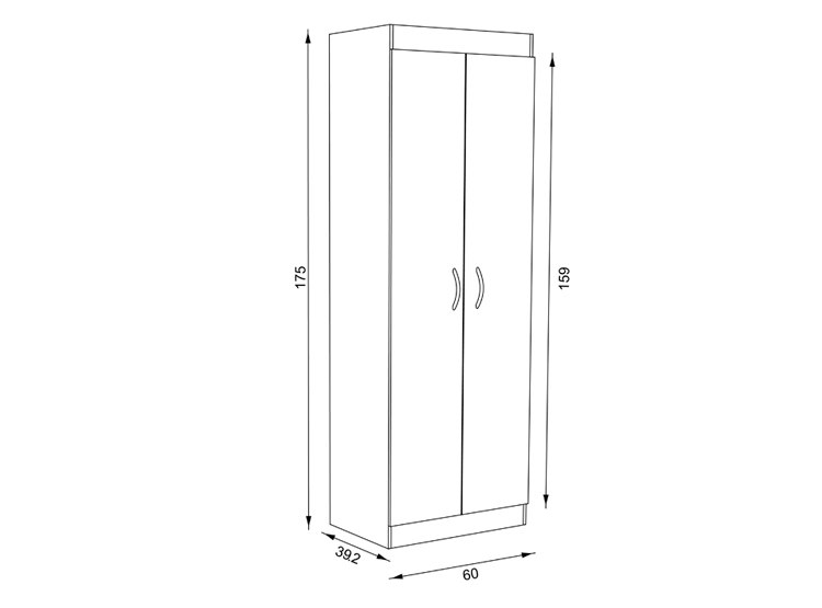CLOSET STANFORD 2 PUERTAS 1 REPISA BICOLOR - 8