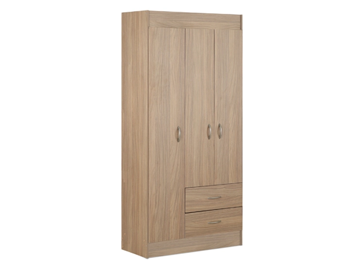 CLOSET STANFORD 3 PUERTAS 2 CAJONES NOGAL - 1