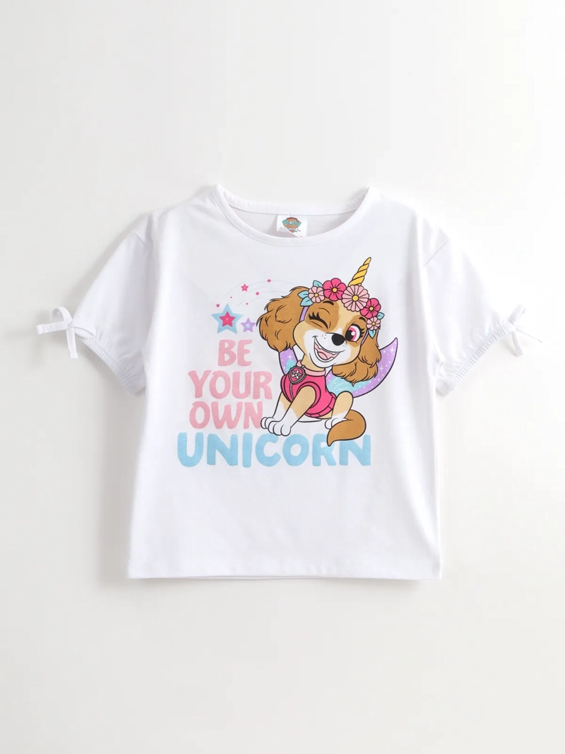 POLERA MANGA CORTA NIÑA PAW PATROL BLANCO SKYE - 1