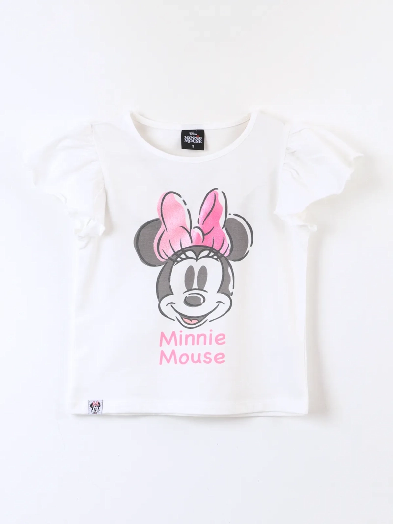 POLERA MANGA CORTA NIÑA MINNIE BLANCO MINNIE MOUSE