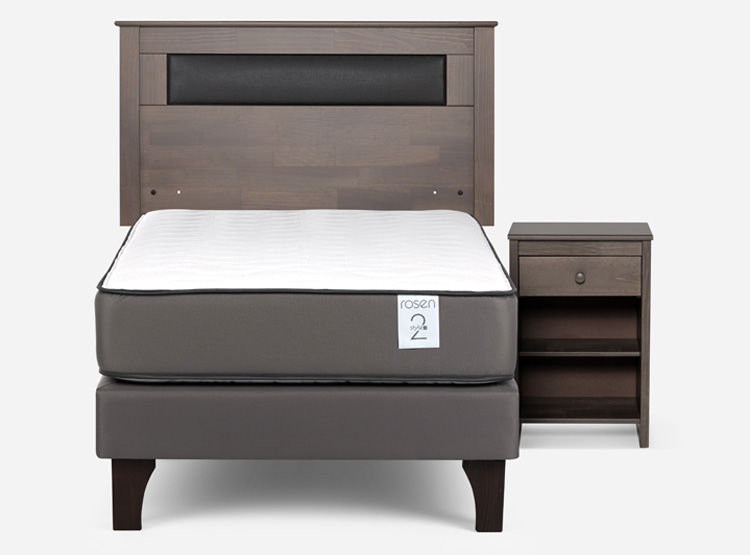 CAMA EUROPEA ROSEN NEW STYLE 2 PLUS 1 PLAZA + SET FERRARA GRIS - 1
