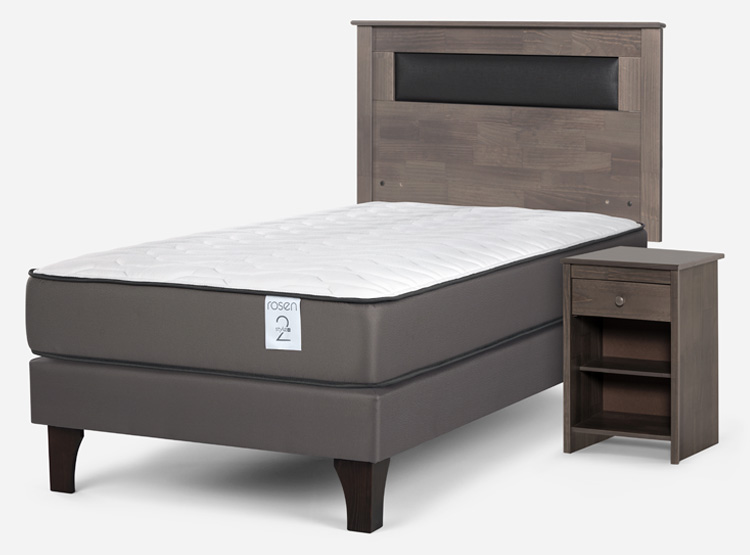 CAMA EUROPEA ROSEN NEW STYLE 2 PLUS 1 PLAZA + SET FERRARA GRIS - 2