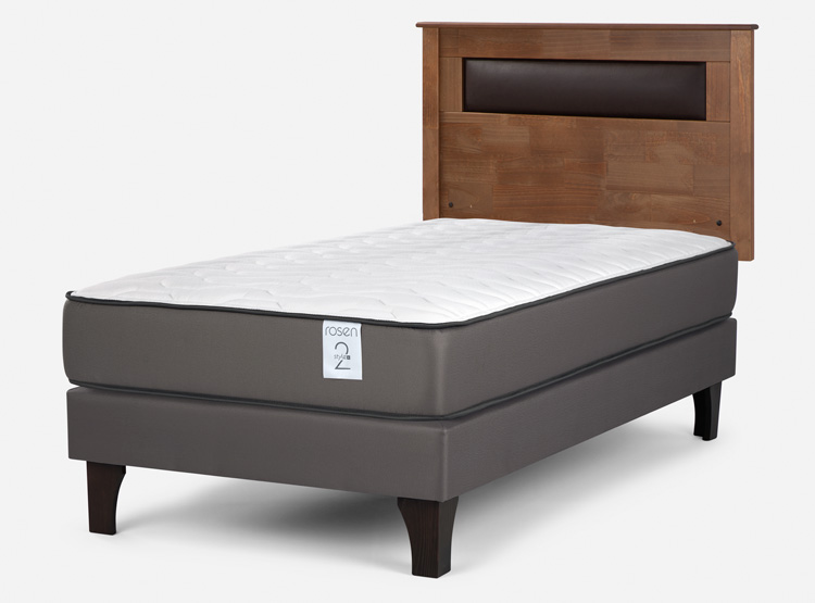 CAMA EUROPEA ROSEN NEW STYLE 2 PLUS 1 PLAZA + RESPALDO FERRARA CAFÉ - 2
