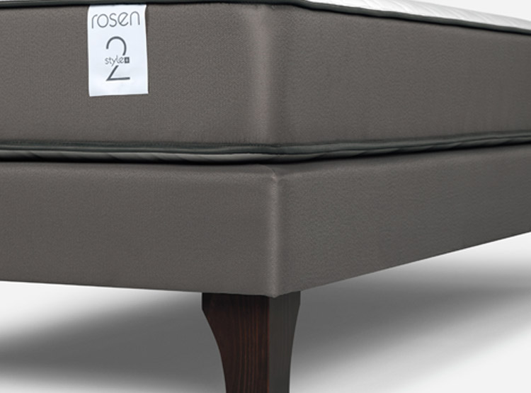 CAMA EUROPEA ROSEN NEW STYLE 2 PLUS 1 PLAZA + RESPALDO LUCIO GRIS - 5