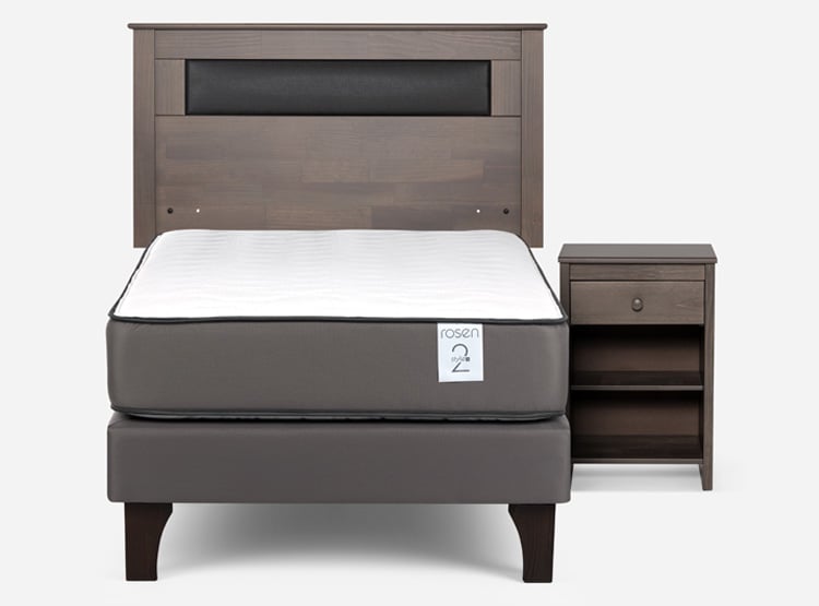 CAMA EUROPEA ROSEN NEW STYLE 2 PLUS 1.5 PLAZAS + SET FERRARA GRIS - 1
