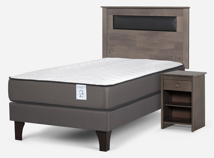 CAMA EUROPEA ROSEN NEW STYLE 2 PLUS 1.5 PLAZAS + SET FERRARA GRIS - 2