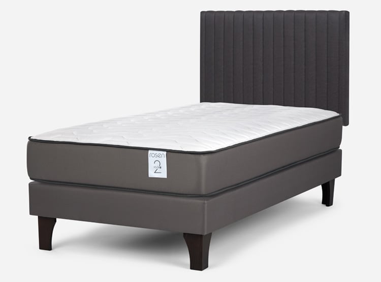 CAMA EUROPEA ROSEN NEW STYLE 2 PLUS 1.5 PLAZAS + RESPALDO LUCIO GRIS - 2